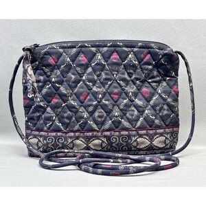 Vera Bradley Laurel Quilted Crossbody Purse Vintage Floral Zip Top